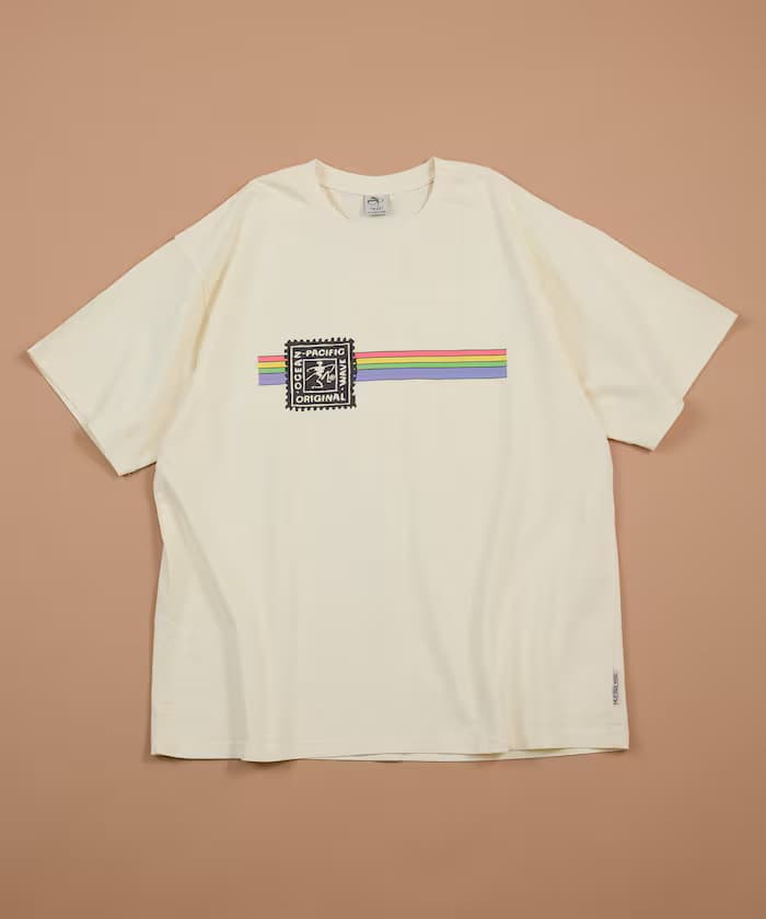 FREAK'S STORE for BEACH & FES × OCEAN PACIFIC 聯名限定 HERITAGE TEE 彩虹線條短袖T恤