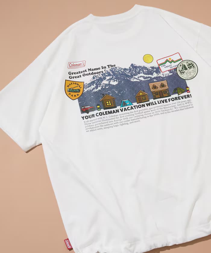 Coleman × FREAK'S STORE 聯名限定 Snowy Mountain 背面印花 束繩T恤