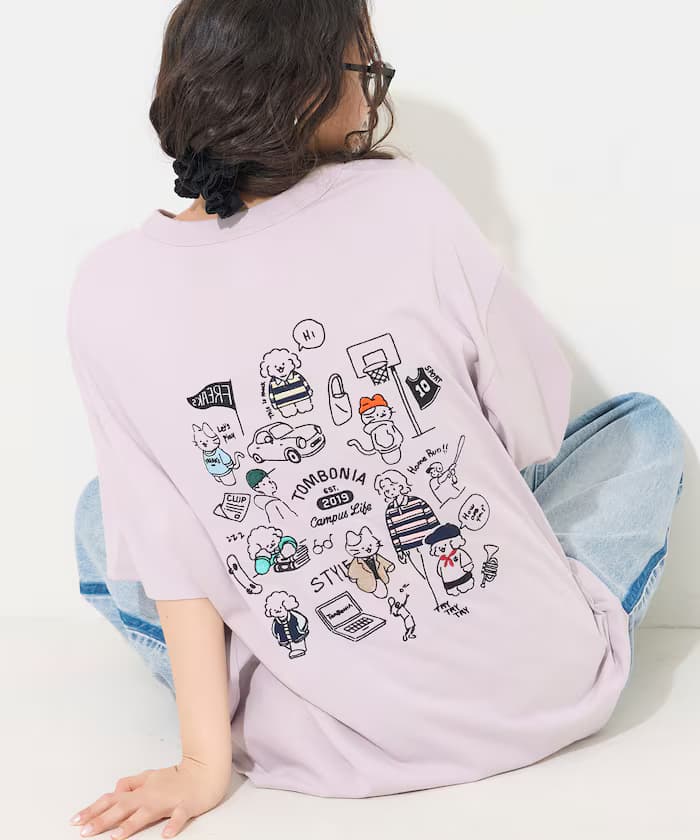 tombonia × FREAK'S STORE 聯名限定 校園生活 背面印花 圓領口袋T恤