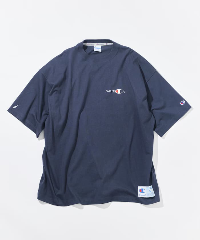 【8月21日 12:00販売開始】 Champion × NAUTICA embroidered heavyweight T-shirt