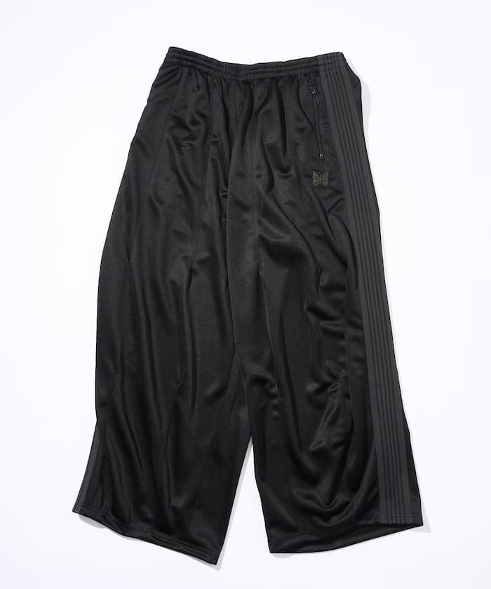 NEEDLES × FREAK'S STORE 聯名限定 PolySmooth 寬版運動褲 黑×炭灰漸層【限定款】