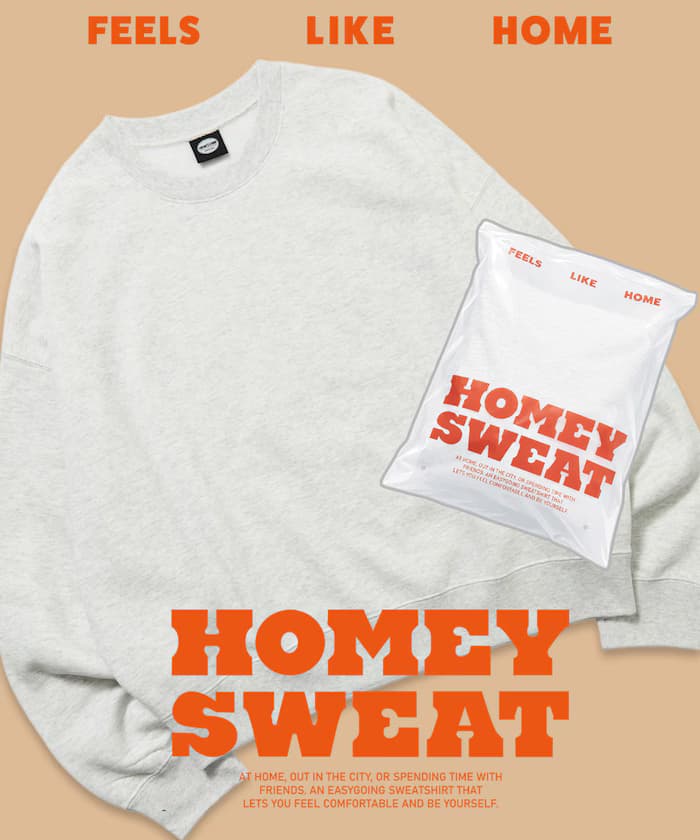 HOMEY SWEAT 寬鬆版型 圓領 柔軟 裏起毛 衛衣【限定款】