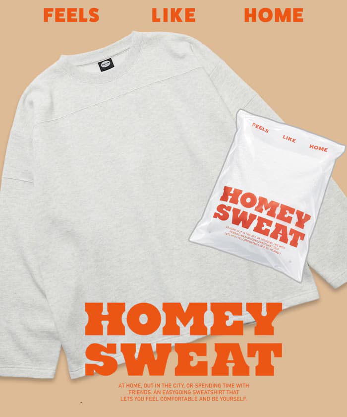HOMEY SWEAT 寬鬆版型 衛衣 橄欖球風 圓領 柔軟 裡起毛【限定款】