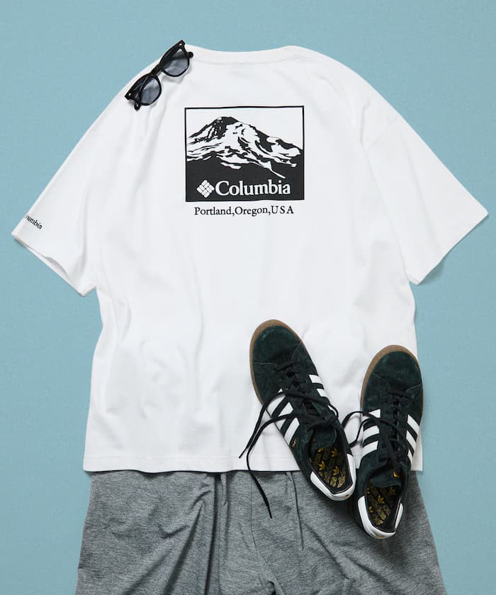 Columbia×FREAK'S STORE 聯名限定 背面印花 圓領T恤【限定款】