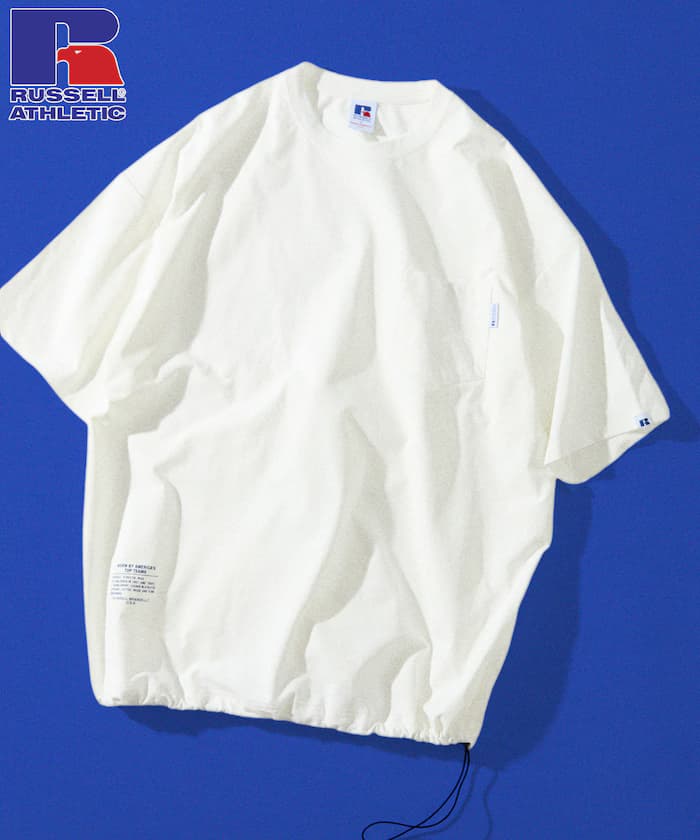 RUSSEL ATHLETIC×FREAK'S STORE 別注 寬版 口袋束繩T恤 / 吸濕速乾 【限定展開】
