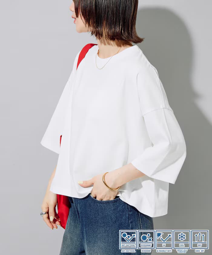 STORATECH 涼感 吸濕排汗 抗UV 抗菌 防臭 短版寬版T恤【限定款】